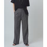 チャコール | [RASW]リネン混ストライプストレートパンツ パンツ ストレートパンツ | Pierrot