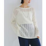 オフホワイト | [RASW]シアーストライプニット シアー ストライプ | Pierrot