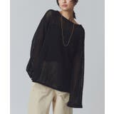 ブラック | [RASW]シアーストライプニット シアー ストライプ | Pierrot