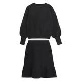 ブラック | ミニスカートニットセットアップ ニットトップス ミニスカート | Pierrot