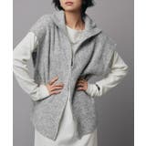 杢ライトグレー | ダブルジップハイネックニットベスト ニット ベスト | Pierrot