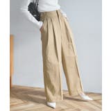 ベージュ | サイドベルトワイドチノパンツ チノパンツ ワイド | Pierrot