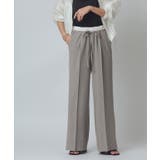 杢グレー | [RASW]ダブルウエストサイドラインパンツ パンツ リネンライク | Pierrot