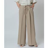 杢ベージュ | [RASW]ダブルウエストサイドラインパンツ パンツ リネンライク | Pierrot