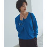 ブルー | [RASW]ビスコースVネックルーズニット ニット Vネック | Pierrot