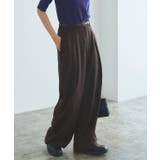 ダークブラウン | ウールミックスタックワイドパンツ ワイドパンツ タック | Pierrot