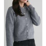 杢グレー | ビジューボタンポロニット ニット ビジュー | Pierrot