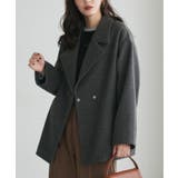 杢チャコール | シンプルテーラーカラーコート コート シンプル | Pierrot