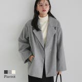シンプルテーラーカラーコート コート シンプル | Pierrot | 詳細画像1 