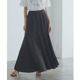 ブラック | [RASW]パネルフレアロングスカート イージーケア ウォッシャブル | Pierrot