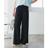 ブラック | ストレッチワイドパンツ ストレッチ ワイドパンツ | Pierrot