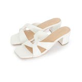 オフホワイト | ツイストアッパーサンダル サンダル ツイストディテール | Pierrot