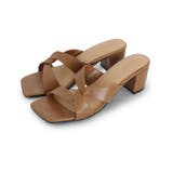 キャメル | ツイストアッパーサンダル サンダル ツイストディテール | Pierrot