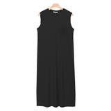 ブラック | ミニポケットロングノースリワンピースワンピース ドレープスパン カットソー | Pierrot