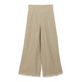 リネン/ベージュ | フリンジヘムパンツ パンツ ボトムス ワイド ロング フリンジヘム デニム | Pierrot