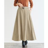 エクリュ | コーデュロイ フレアスカート スカート フレア ロング丈 ベルト付き | Pierrot