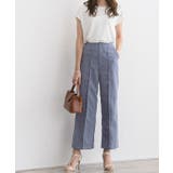 ネイビー | リネンライクセンターピンタックパンツ パンツ ワイドパンツ センターピンタック | Pierrot