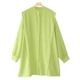 ライムグリーン | タックチュニックブラウス ブラウス シャツ | Pierrot