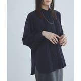 ダークネイビー | [RASW]ピンタックボリュームスリーブブラウス | Pierrot