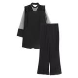 ブラック | デコルテシースルーチュニックセットアップ セットアップ パンツ | Pierrot