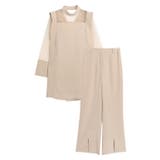 ライトベージュ | デコルテシースルーチュニックセットアップ セットアップ パンツ | Pierrot
