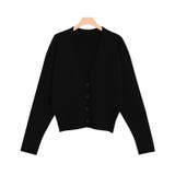 ブラック | 【RASW】クロップド丈リブニットカーディガン カーディガン | Pierrot