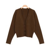 ブラウン | 【RASW】クロップド丈リブニットカーディガン カーディガン | Pierrot