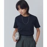 ダークネイビー | コーマコットンベーシックTシャツ Tシャツ 半袖 | Pierrot