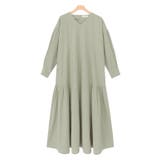ライトカーキ | ギャザー切り替えワンピース ワンピース ギャザー切り替え | Pierrot