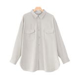 グレージュ | リネンライクシャツ シャツ リネンライク | Pierrot