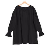 ブラック | コットンボイル楊柳ギャザーブラウス ブラウス 楊柳素材 | Pierrot