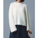 【RASW】 モヘア混ワイドスリーブケーブルニット セーター ショート丈 | Pierrot | 詳細画像6 