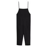 ブラック | テーパードラインサロペット サロペット レーヨン混 | Pierrot