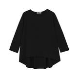 ブラック | GIZAコットンバックギャザーTシャツ Tシャツ GIZAコットン | Pierrot