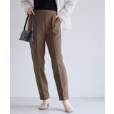 モカブラウン | カット起毛ピンタックテーパードパンツ あったか カット起毛 | Pierrot