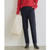 ダークネイビー | カット起毛ピンタックテーパードパンツ パンツ ストレートパンツ レーヨン | Pierrot