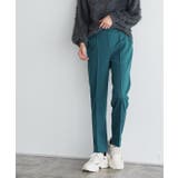 ブルーグリーン | カット起毛ピンタックテーパードパンツ パンツ ストレートパンツ レーヨン | Pierrot