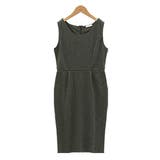 杢チャコール | 大人可愛くスタイルUP！ノースリーブタック入り タイトワンピースポンチ素材 | Pierrot