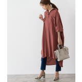 テラコッタ | ヘンリーネックチュニックシャツワンピース ワンピース シャツワンピース シャツ | Pierrot