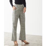 ブラック | チェック柄セミフレアパンツ パンツ チェック チェック柄 セットアップ | Pierrot