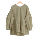 ベージュ | ギャザー切替ボリュームスリーブブラウス シャツ ブラウス | Pierrot