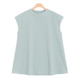 グレイッシュブルー | リップルフレンチトップス Tシャツ リップル素材 フレンチスリーブ | Pierrot