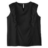 ブラック | ショルダーフリルキーネックブラウス ブラウス フリル | Pierrot