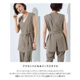 [RASW]リネンライクバックスリットジレ ジレ ベスト | Pierrot | 詳細画像3 