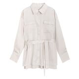 アイボリー | ベルト付きシャツ シャツ ベルト | Pierrot