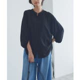 ブラック | [RASW]シャーリングボリュームスリーブブラウス ブラウス ボリュームスリーブ | Pierrot