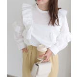 オフホワイト | フリルデザインブラウス ブラウス フリル | Pierrot