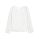 オフホワイト | 総レースパフスリーブペプラムブラウス ブラウス レース素材 | Pierrot