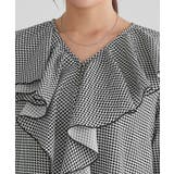 千鳥柄フリルブラウス 千鳥柄 フリル | Pierrot | 詳細画像4 