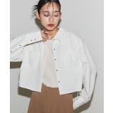 オフホワイト | [ECLAM]サイドドロストクロップドシャツ シャツ ドロストデザイン | Pierrot